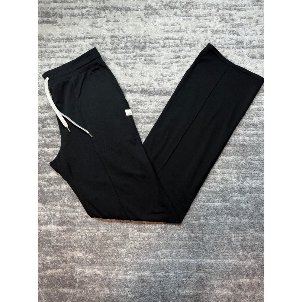 Vuori The Rise The Shine Pants Women Small Black Wide Leg Pintuck VW425
